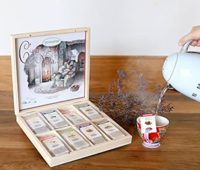 Cofanetto di legno illustrato - C'era una volta - Regina di Fiori