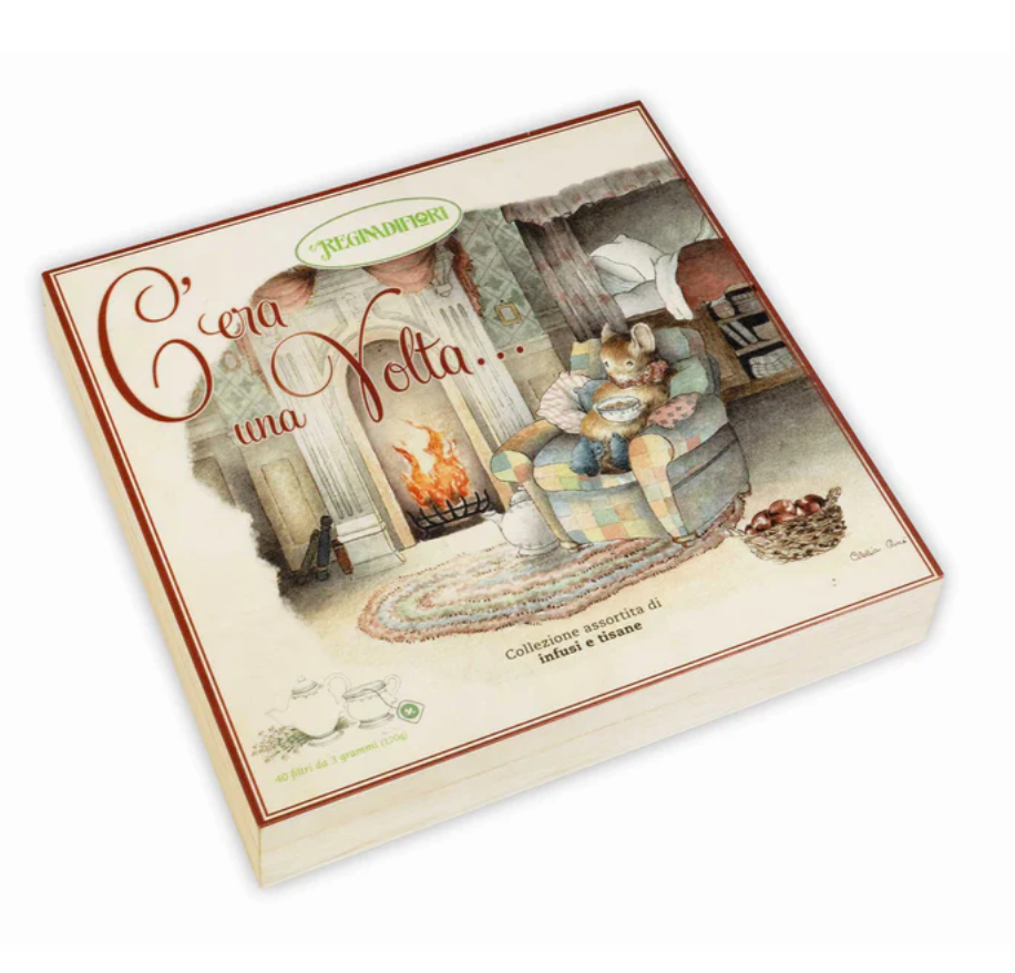 Cofanetto di legno illustrato - C'era una volta - Regina di Fiori