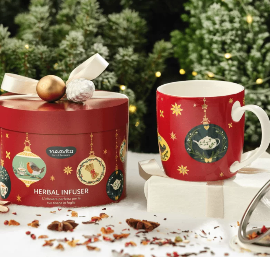Neavita - Infusiera Natalizia con filtro e coperchio