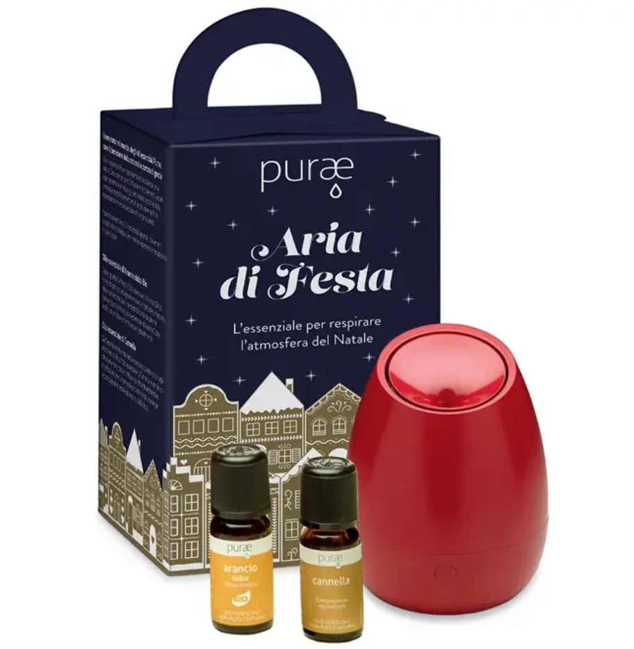 Purae - Kit Aria di Festa - Diffusore ad ultrasuoni Bloom Rosso