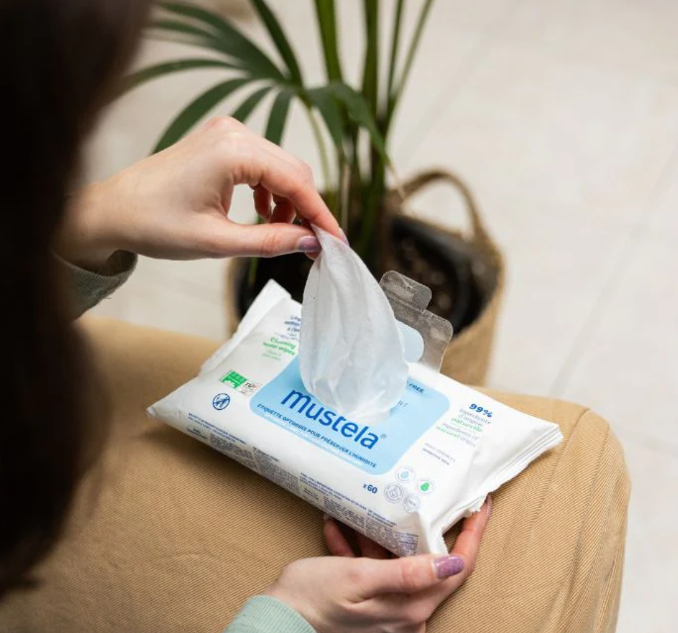 Mustela -  Salviette Compostabili all’Acqua Senza Profumo (Conf. Da 60 pz)