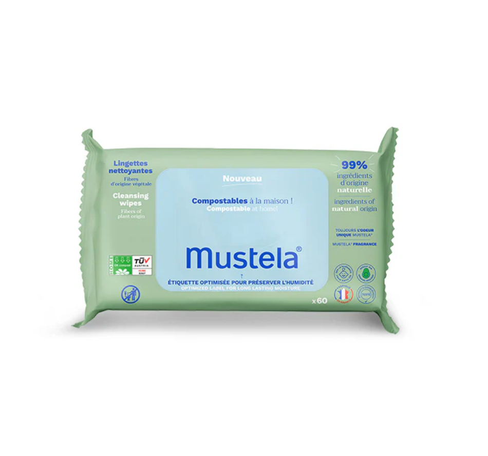 Mustela -  Salviette Compostabili Profumate (Conf. Da 60 pz)