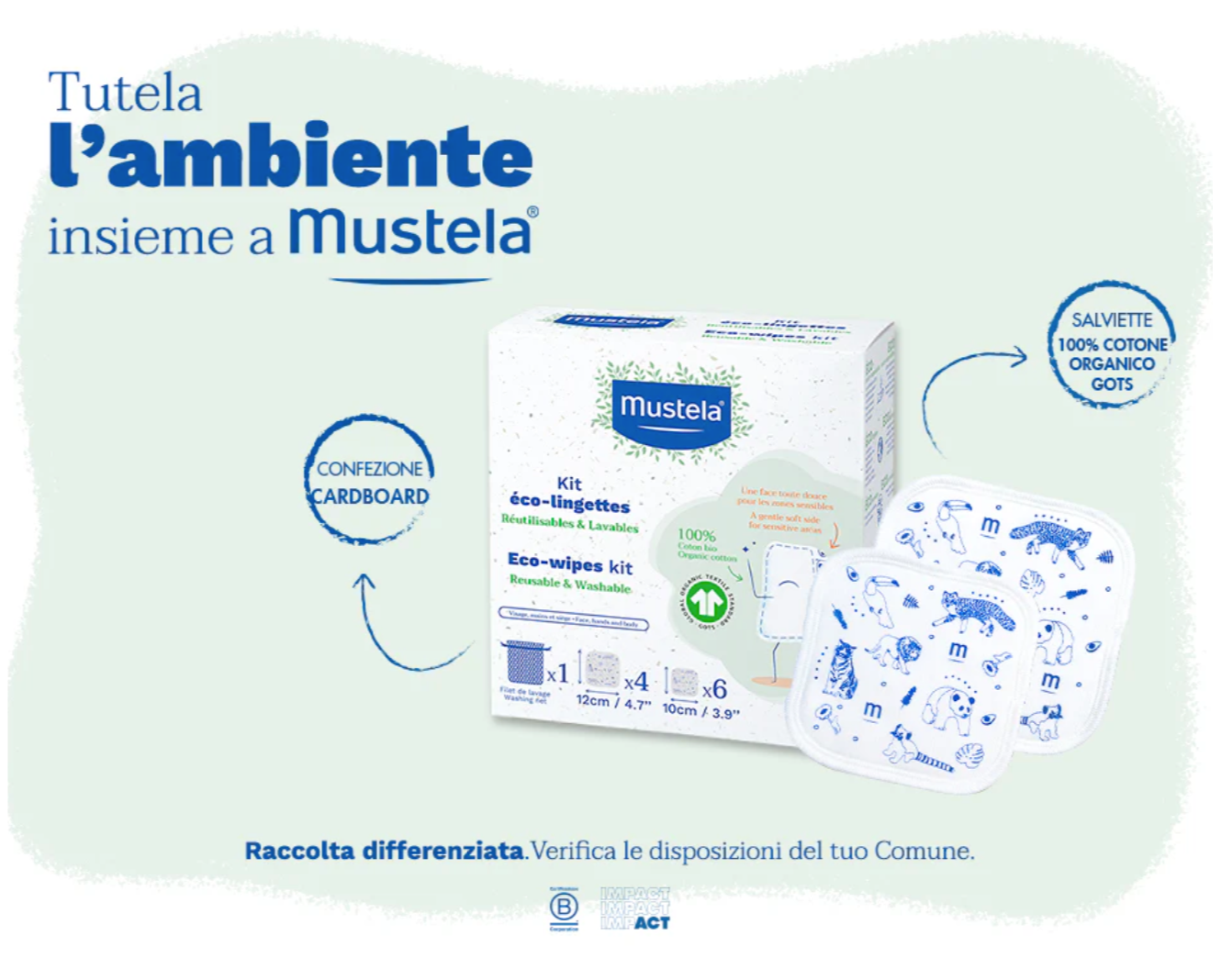 Mustela -  Kit Salviette Lavabili (Conf. Da 10 pz)