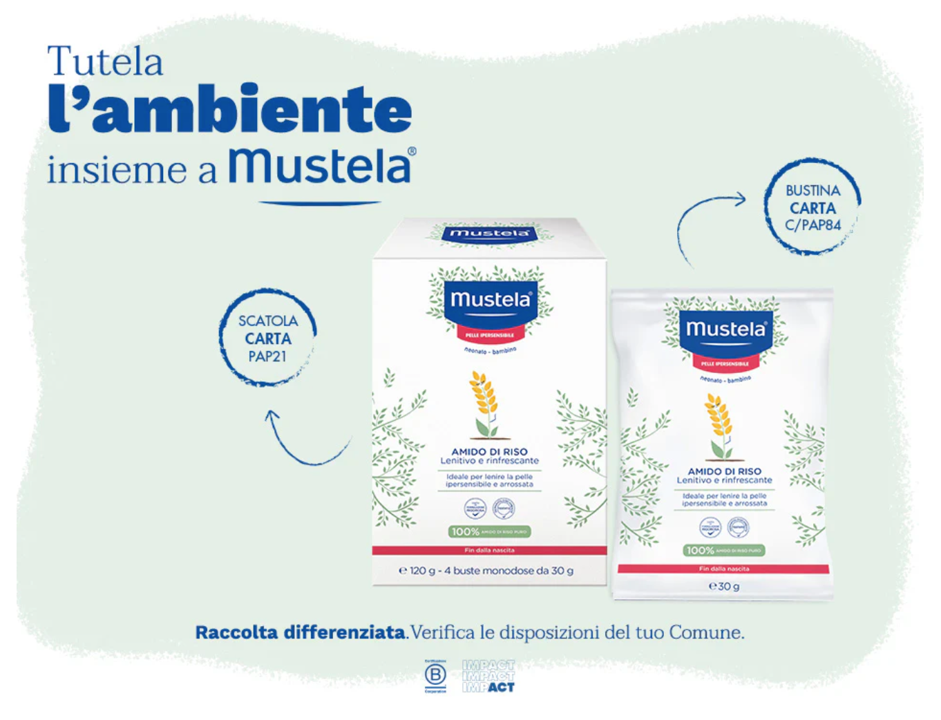 Mustela -  Amido di Riso in buste